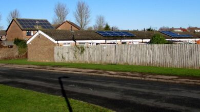 Solar panels installed on the rooftop of a residential building